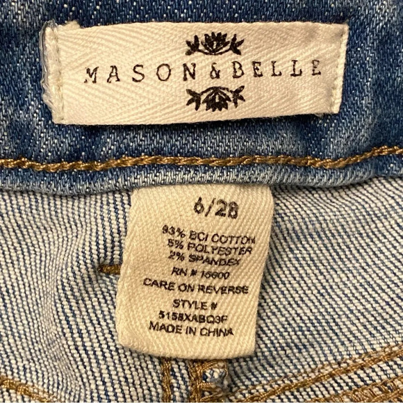 MASON & BELLE flare jeans size 6 exposed buttons denim - Picture 8 of 10